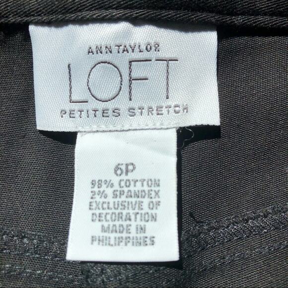 Loft black lace up front cropped stretch pants size 6 Petite - Picture 5 of 5